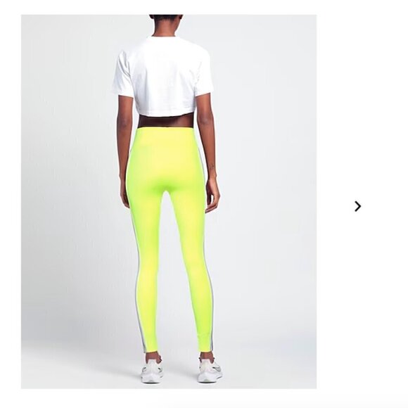 Palm Angels Side Stripe Logo Track Leggings Fluorescent Yellow Size S - Picture 3 of 6